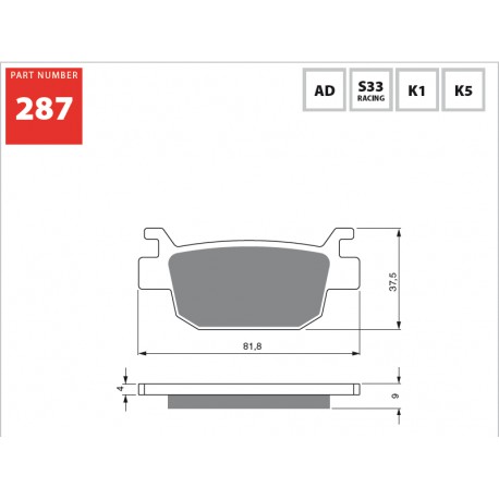 Bremsbeläge hinten Goldfren Honda SH 150 2014-2017 typ AD