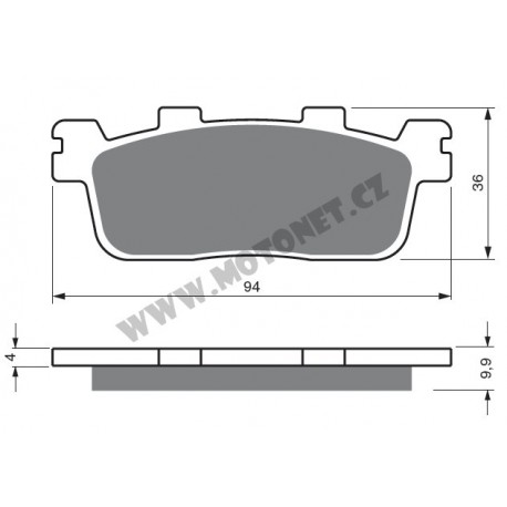 Rear brake pads Goldfren Kymco Downtown 125 2015-2016 type AD