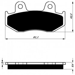 Rear brake pads Goldfren Yamaha YFZ 450 2006-2016 type K5