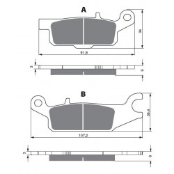 Rear brake pads Goldfren Yamaha YFM 700 Grizzly EPS 2007-2014 type K5