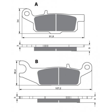 Rear brake pads Goldfren Yamaha YFM 700 Grizzly EPS 2007-2014 type K5