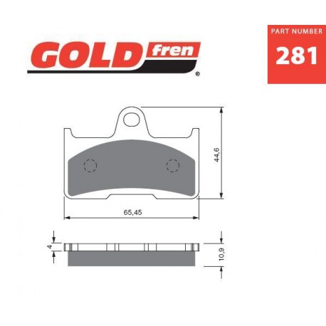 Zadné brzdové doštičky / obloženie Goldfren CF Moto Terralander 800 2011-2013 směs K5