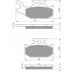 Rear brake pads Goldfren Yamaha YFM 700 Raptor 2006-2010 type K5