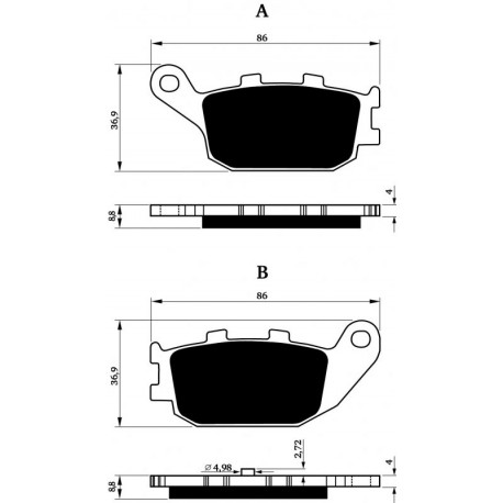 Rear brake pads Goldfren Honda Jazz 250 2001-2004 type S3