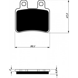 Zadní brzdové destičky Goldfren Yamaha DT 50 X 2004-2012 směs S3