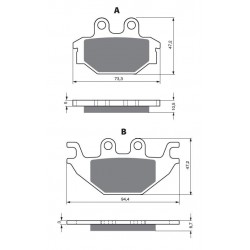 Rear brake pads Goldfren Yamaha YZF-R 125 2008-2016 type S3