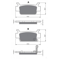 Bremsbeläge hinten Goldfren Honda TRX 700 XX 2008-2011 typ S3