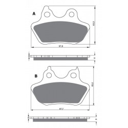 Rear brake pads Goldfren Harley-Davidson FXSTC Softail Custom 1584 2007-2007 type S3