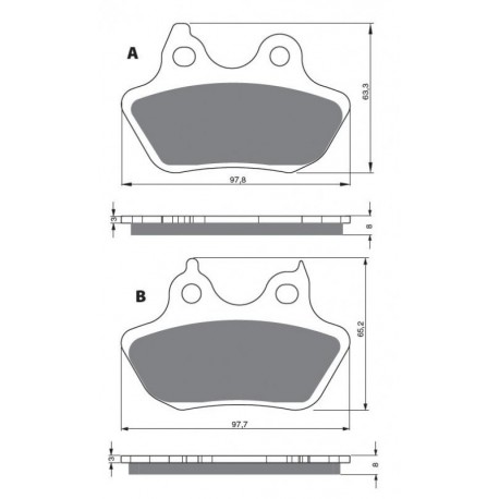 Rear brake pads Goldfren Harley-Davidson FXDC Dyna Super Glide Custom 1584 2007-2007 type S3