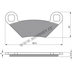 Zadní brzdové destičky Goldfren Polaris Sportsman 800 2012-2013 směs S3