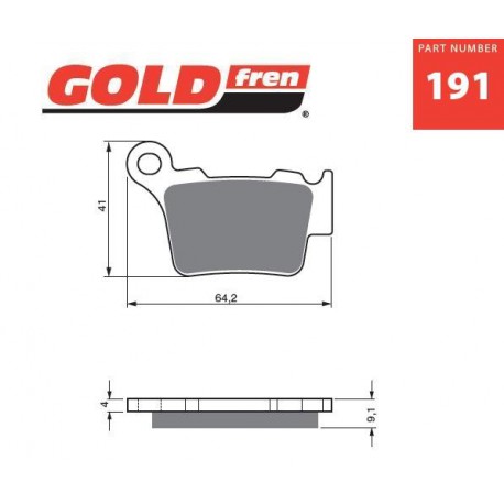 Zadní brzdové destičky Goldfren Husaberg FE 450/E 2008-2012 směs S33