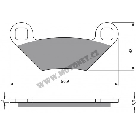 Zadní brzdové destičky Goldfren Polaris Sportsman 800 2012-2013 směs S33