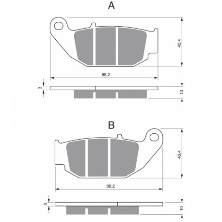 Rear brake pads Goldfren Honda CRF 250 L 2013-2017 type S33