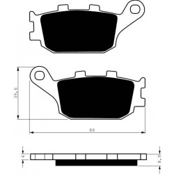Zadní brzdové destičky Goldfren Suzuki SV 1000 (S) 2003-2008 směs S33