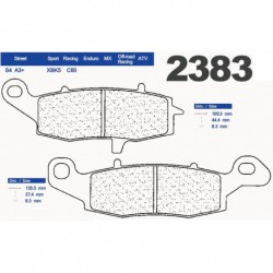 Přední brzdové destičky CL-Brakes SUZUKI DL 1000 V-Strom 2002-2009 směs A3+