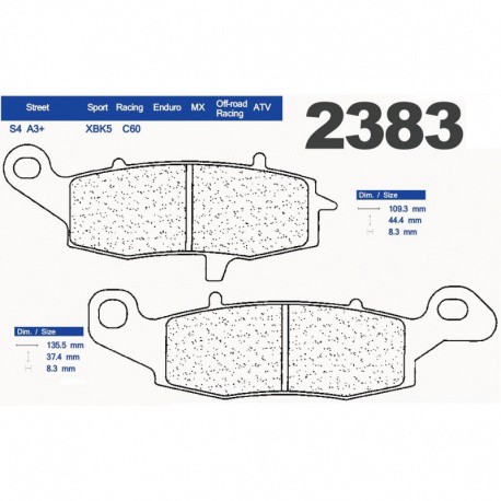 Přední brzdové destičky CL-Brakes KAWASAKI KLV 1000 2004-2006 směs XBK5