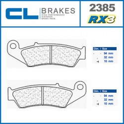 Zadní brzdové destičky CL-Brakes HONDA VFR 400 R 1987-1988 směs RX3