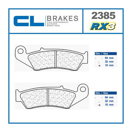Zadní brzdové destičky CL-Brakes HONDA VFR 400 R 1987-1988 směs RX3