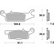 Přední brzdové destičky SBS Yamaha YFM 550 FGPW Grizzly Left 2009 - 2016 směs SI
