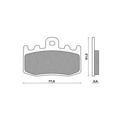 Zadní brzdové destičky Brenta Yamaha YZF-R7 OW-02 1999-2002 Sinter
