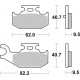 Zadní brzdové destičky SBS Yamaha YXR 450 Rhino Left/Rear 2006 - 2009 směs SI