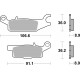 Bremsbeläge hinten SBS Yamaha YFM 700 FGPW Grizzly Left 2007 - 2017 typ SI