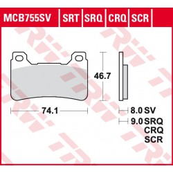 Přední brzdové destičky TRW / Lucas Honda CBR 600 RR 2005 - 2006 směs CRQ