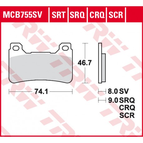Přední brzdové destičky TRW / Lucas Honda CBR 600 RR 2007 - 2008 směs CRQ