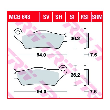 Predné brzdové doštičky / obloženie TRW / Lucas KTM XC 525 Racing 2006 - 2007 směs RSI