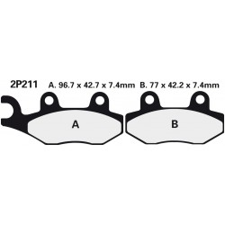 Zadní brzdové destičky Nissin Yamaha YXR 700 Rhino Right 2008 -  směs ST
