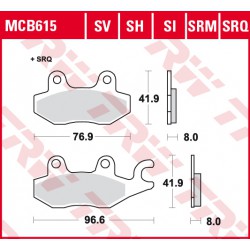 Front brake pads TRW / Lucas Can-Am  1000 Commander 2011 -  type SI