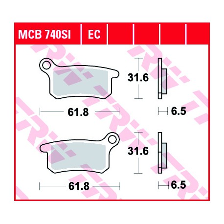 Přední brzdové destičky TRW / Lucas KTM SX 65  2002 - 2003 směs SI