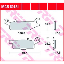 Front brake pads TRW / Lucas Yamaha YFM 550 Grizzly EPS 2009 - 2011 type SI