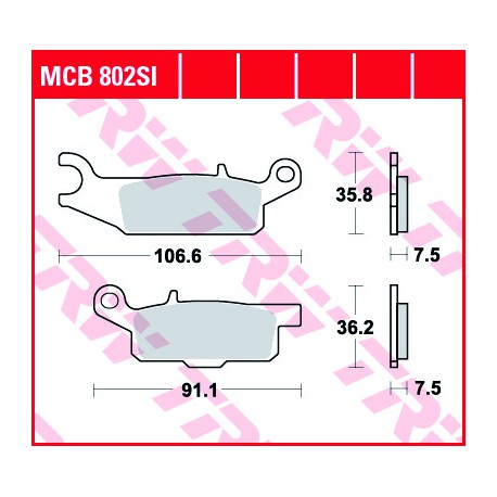 Vorne bremsbeläge TRW / Lucas Yamaha YFM 700 FWAD Grizzly EPS 2007 - 2017 typ SI