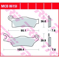 Front brake pads TRW / Lucas Can-Am  650 Outlander, Outlander Max 2013 -  type SI
