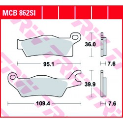 Front brake pads TRW / Lucas Can-Am  500 Outlander, Outlander Max 2013 -  type SI