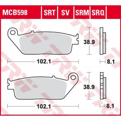 Front brake pads TRW / Lucas Kymco  500 Xciting i Evo ABS 2010 - 2013 type SRM
