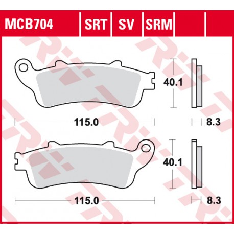 Přední brzdové destičky TRW / Lucas Honda  250 Jazz 2001 - 2004 směs SRM
