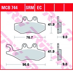Front brake pads TRW / Lucas Piaggio GTS 300 Super, Supersport i.e,. ABS 2009 - 2016 type SRM