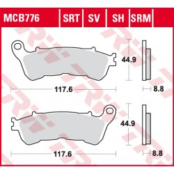 Front brake pads TRW / Lucas Honda NSS 300 Forza ABS 2013 -  type SRM