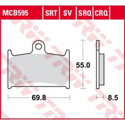 Vorne bremsbeläge TRW / Lucas Triumph  955 Daytona i 1996 - 2001 typ SRQ