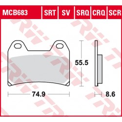 Přední brzdové destičky TRW / Lucas Ducati  996 S 2001 -  směs SRQ