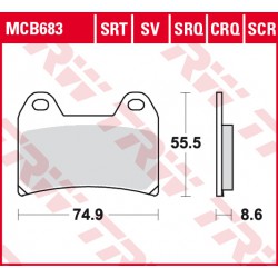 Přední brzdové destičky TRW / Lucas Aprilia SMV 1200 Dorsoduro ATC/ABS 2011 - 2017 směs SRT