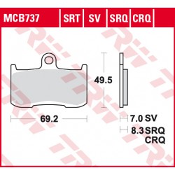 Front brake pads TRW / Lucas Kawasaki Z 800 , ABS 2013 - 2017 type SRT