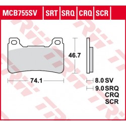 Front brake pads TRW / Lucas Honda CBR 600 RR, RA 2009 - 2016 type SRT