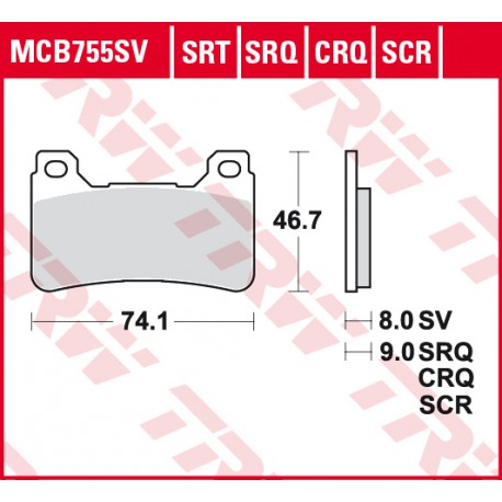 Front brake pads TRW / Lucas Honda VFR 800 F, FA 2014 - 2016 type SRT