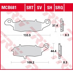 Front brake pads TRW / Lucas Suzuki VZ 1500 M 1500 Intruder 2009 - 2011 type SRT