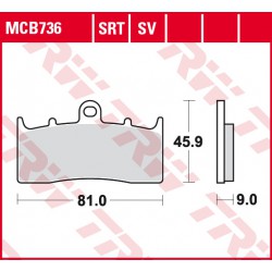 Přední brzdové destičky TRW / Lucas BMW R 1150 RS 2004 - 2005 směs SRT