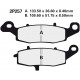 Front brake pads Nissin Kawasaki KLE 650 Versys Right 2007 - 2009 type NS