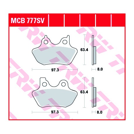 Vorne bremsbeläge TRW / Lucas Harley-Davidson VRSCA 1130 V-Rod 2002 - 2005 typ SV